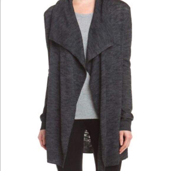 Theory wool Trincy heather gray cardigan sweater size small
